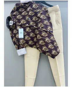 Printed Shirt with Trouser Pant Men's (Combo)
