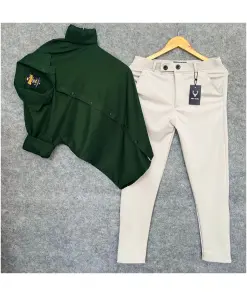 Men’s Formal Plain Lycra Pant Shirt Combo
