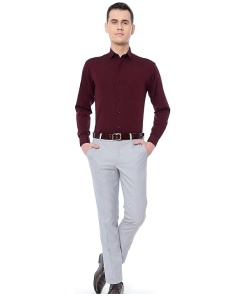 Men's Cotton Solid Classic Collar with Pent Combo
