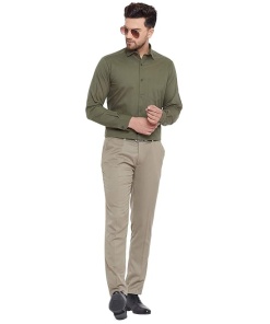 Men's Formal Cotton Plain Full Sleeves Shirt With Pent Combo